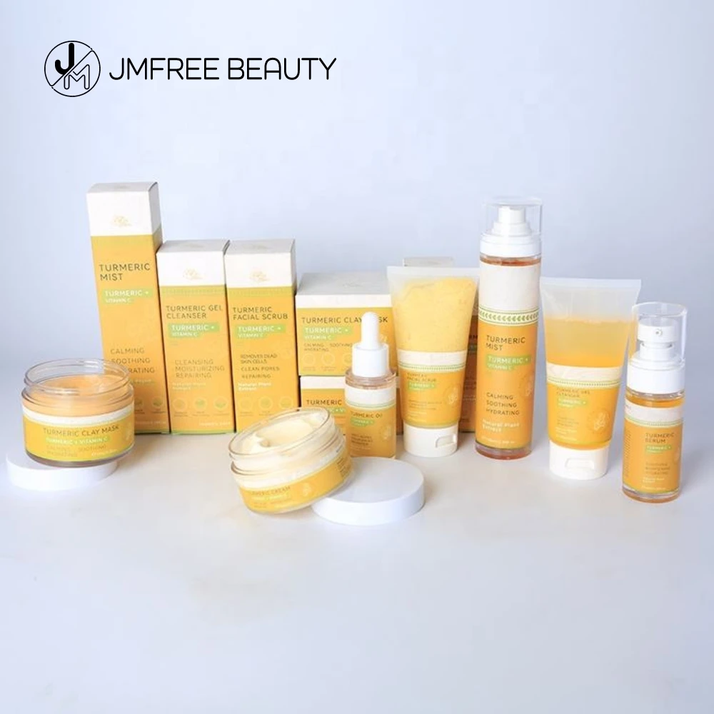 JMFREE Custom Private Label Korean Beauty Facial Set Natural Organic Vegan Whitening Anti Acne Turmeric Skin Care Set