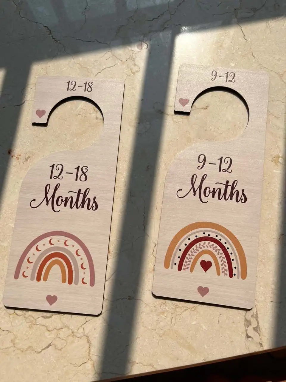 Printable Boho Rainbow Nursery Clothes Organizers Baby Closet Size Newborn Gift Hanger Wooden Sign Baby Closet Wardrobe Dividers