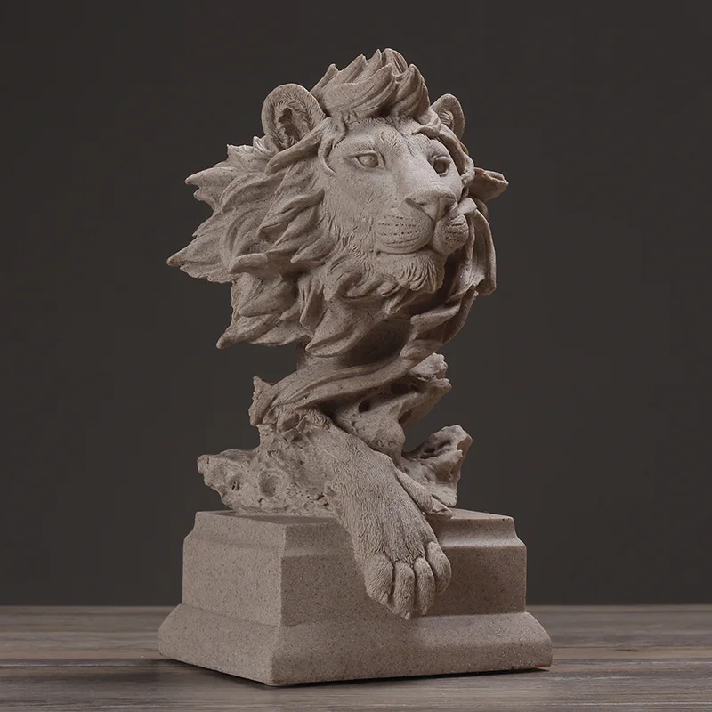 Polyresin Home Decoration Sculpture Miniature Lion Bust Statues