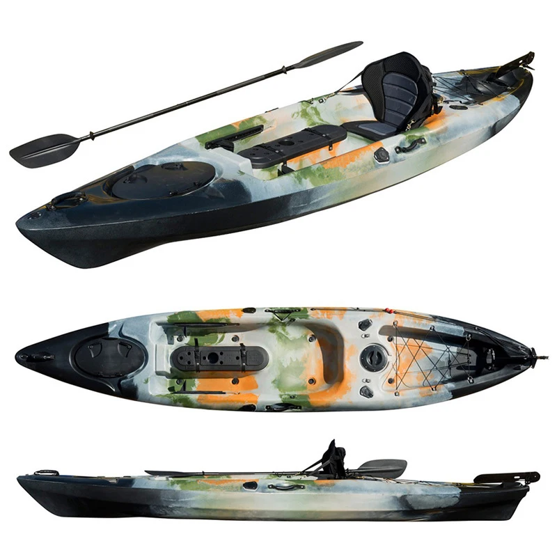 Гребные лодки для одного человека, каяк с педальным приводом, материал LLDPE, каяк для рыбалки