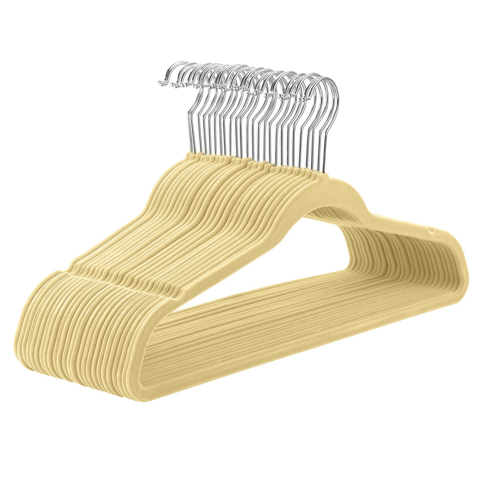 Wholesale cheap premium space save slim velvet hangers 50 pack non slip velvet fabric hanger black