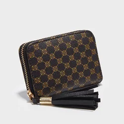 Custom Printed Luxury Designer Women Pink Pu Leather Credit Card Wallet With Zipper