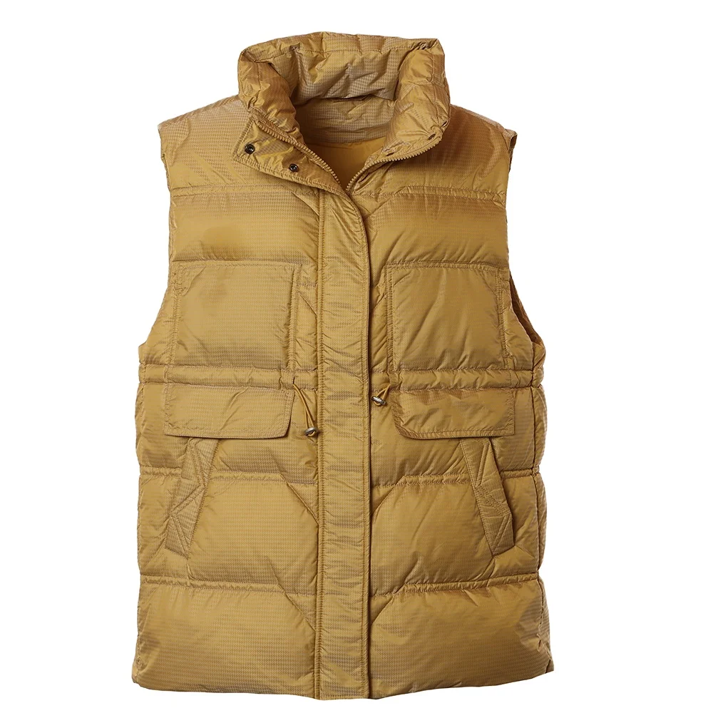 Custom logo  RTS  fast delivery time  yellow  adjustable waist gilet bubble puffer vests winter for women