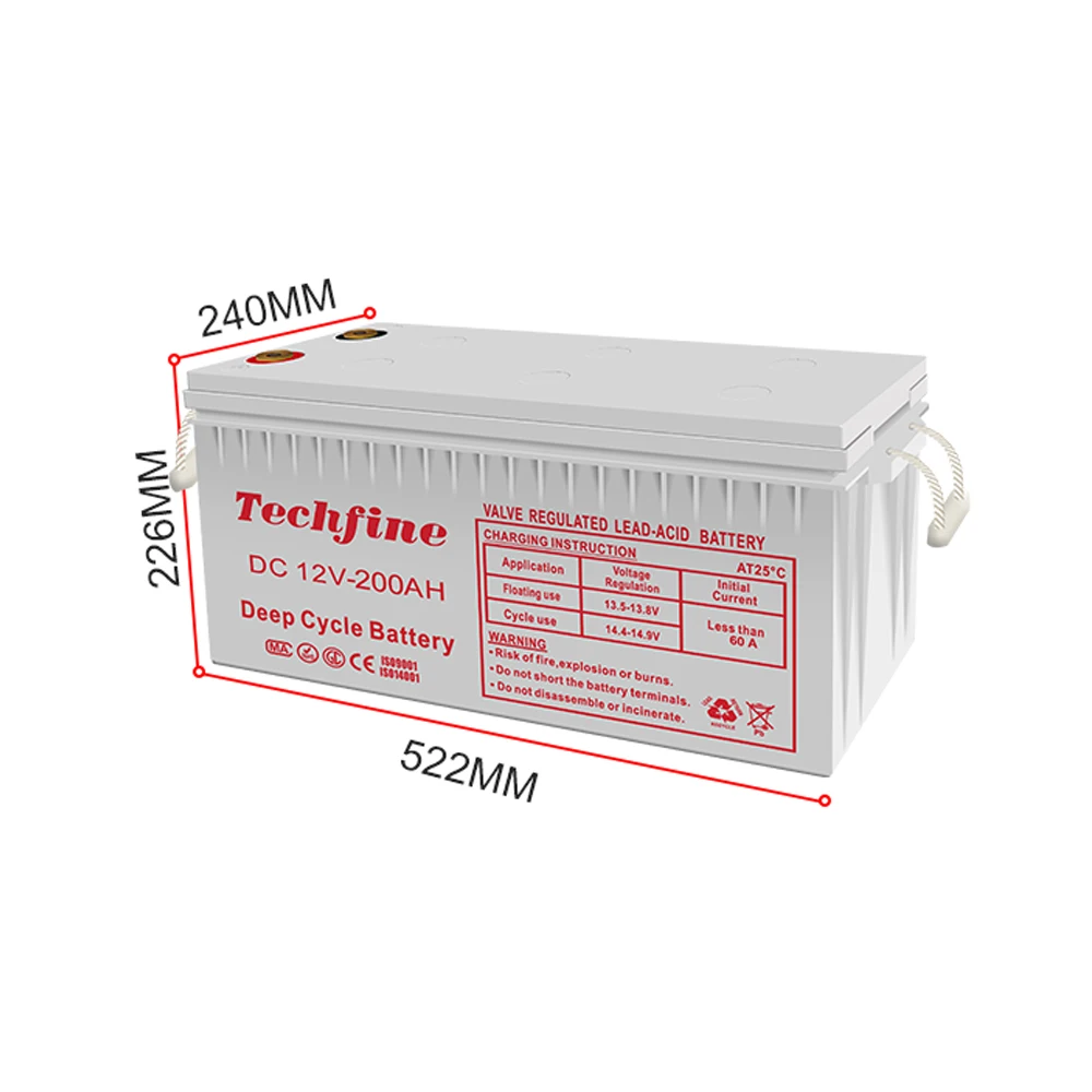 Best Sale Deep Cycle Battery For Solar Power System 12V  OEM Rohs Certificate 200 amp hour deep cycle battery