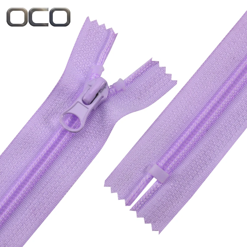 OCO Custom closed end zipper for pocket 3#5# nylon zipper coil plastic zipper bag tailoring accessories factory