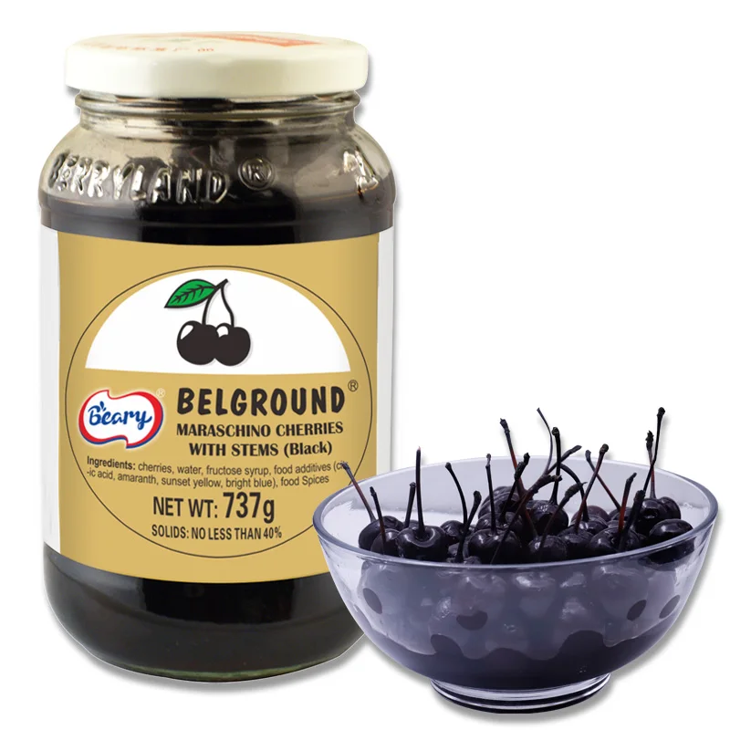 canned black cherries Red Green seedless cherry