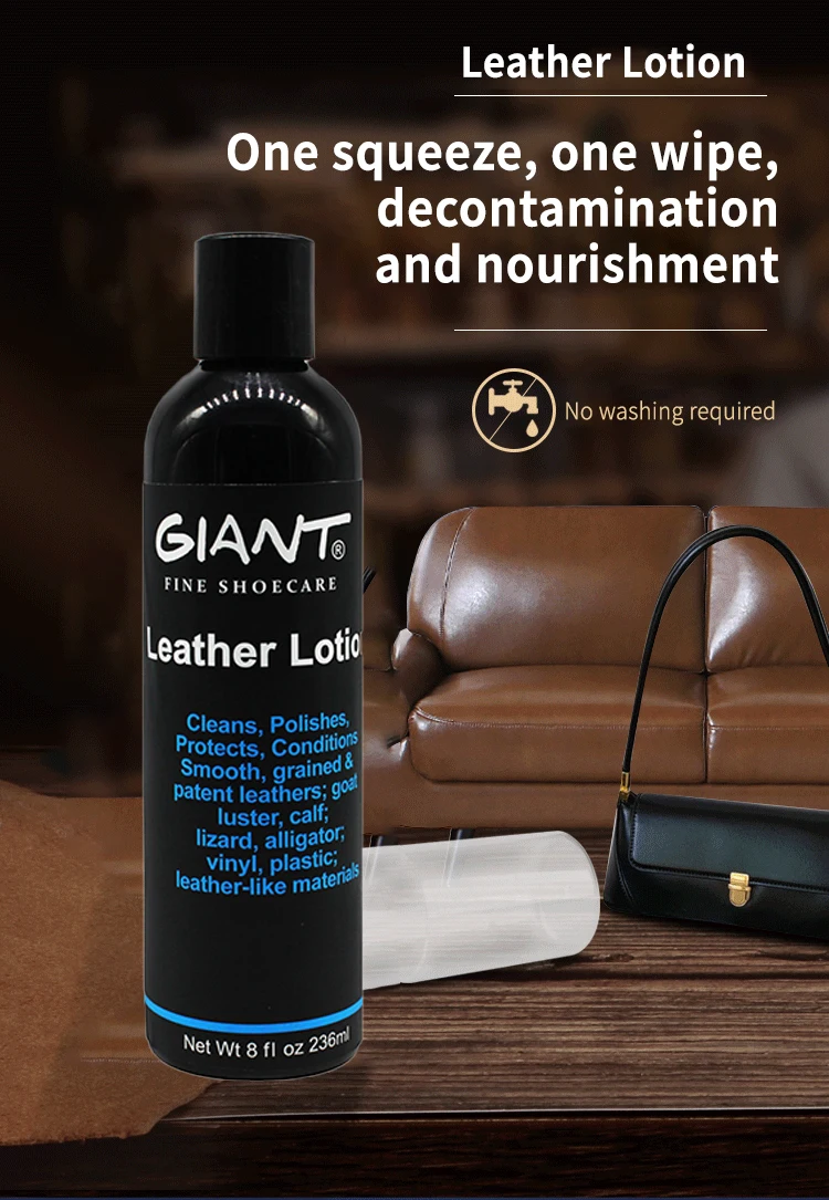 LEATHER LOTION natural waxanimal fats, this 2-in-1 cleaner and softener replenishes grease for all types of smooth leather care