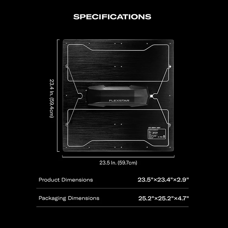 USA Local-After-Sales Service IP66 Rated Dimmable 480 Watt Full Spectrum LED Grow Light for Tent
