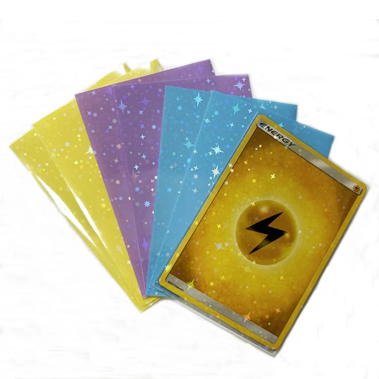 Manufacture Custom Trading Card Game Sleeves Kpop Clear Holographic Card Protector PVC Free Hologram Photocard Card Sleeves