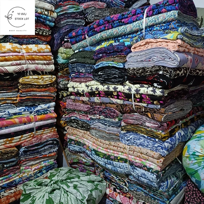 Shaoxing textile knitted b grade rayon viscose fabric printed stock lot for garment china wholesale kg