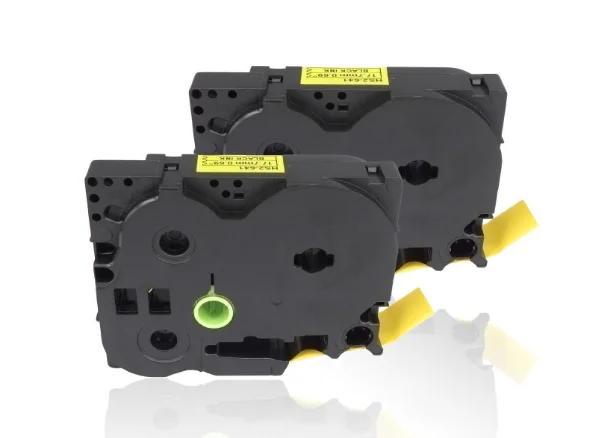 Compatible Brother Heat Shrink Tube Tapes HSe-641 hs641 hse641 17.7mm*1.5m black on yellow heat shrink tube tape