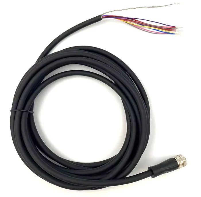 M12 A код 3pin 4pin 5pin 6pin 8pin female прямой экранированный литой