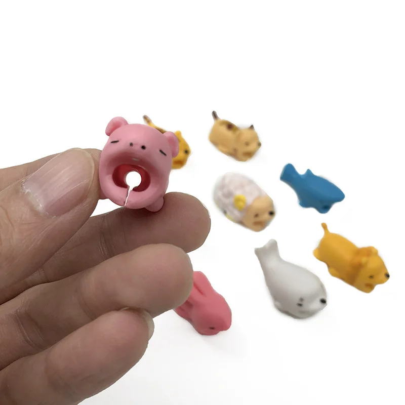 Promotional pvc cute animal bite cable protector cable phone cable protector