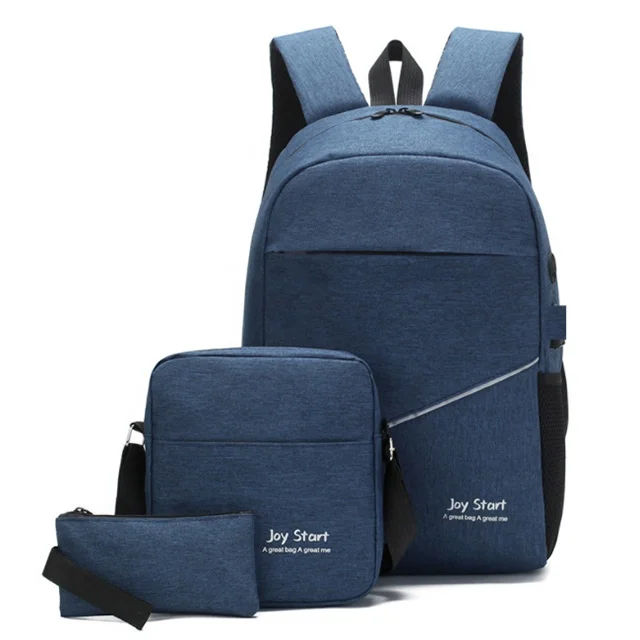 Wholesale custom RPET business laptop bags waterproof oxford 3 in 1 backpack set with usb port