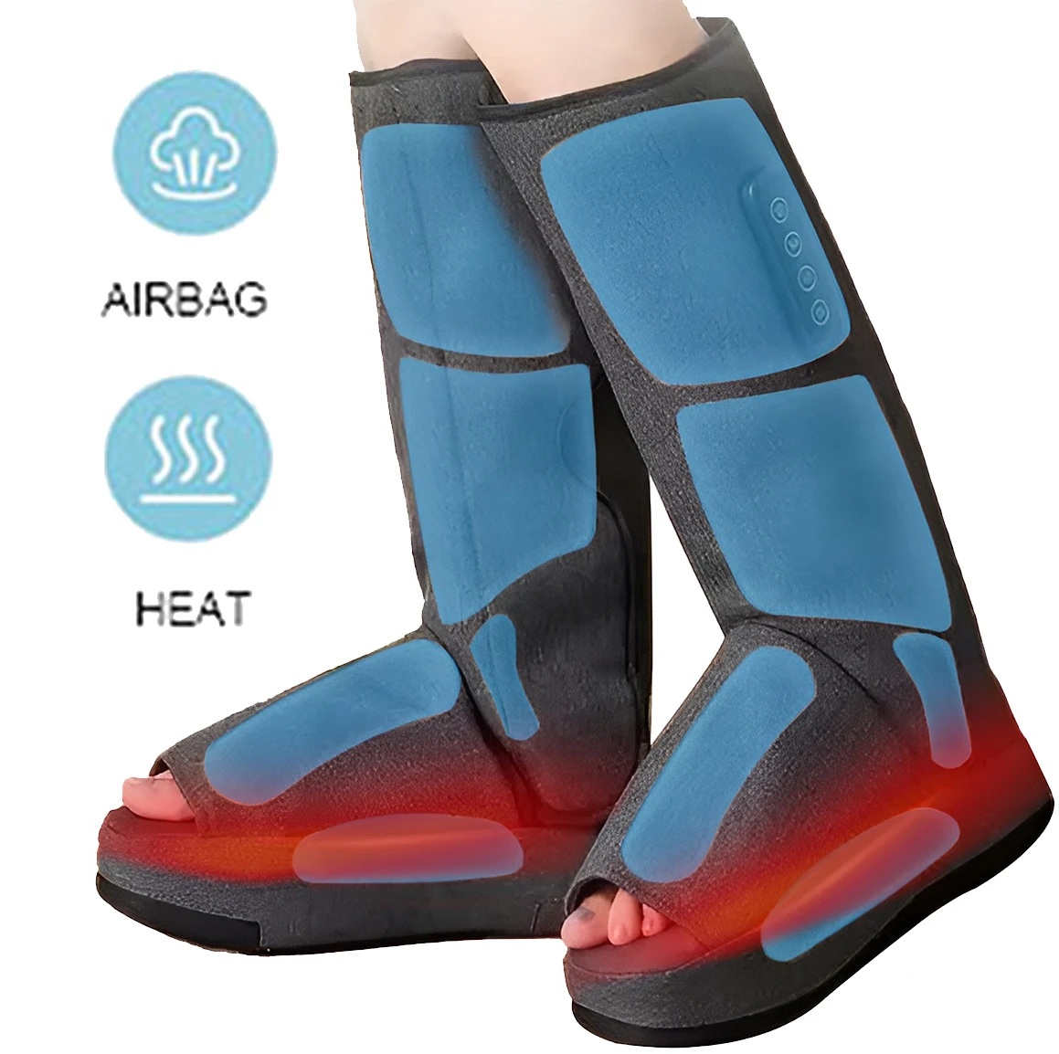 Electric Wireless Portable Relax Recovery Therapy System Boots Air Compression Leg Compression Massager With Heat And Vibration