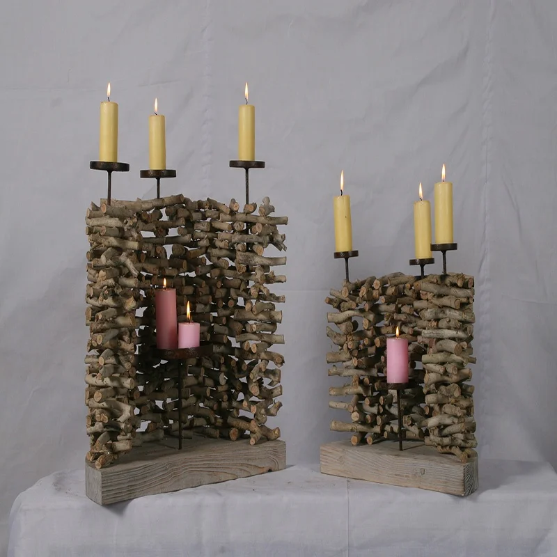 Деревянный подсвечник 7 tealight в новом