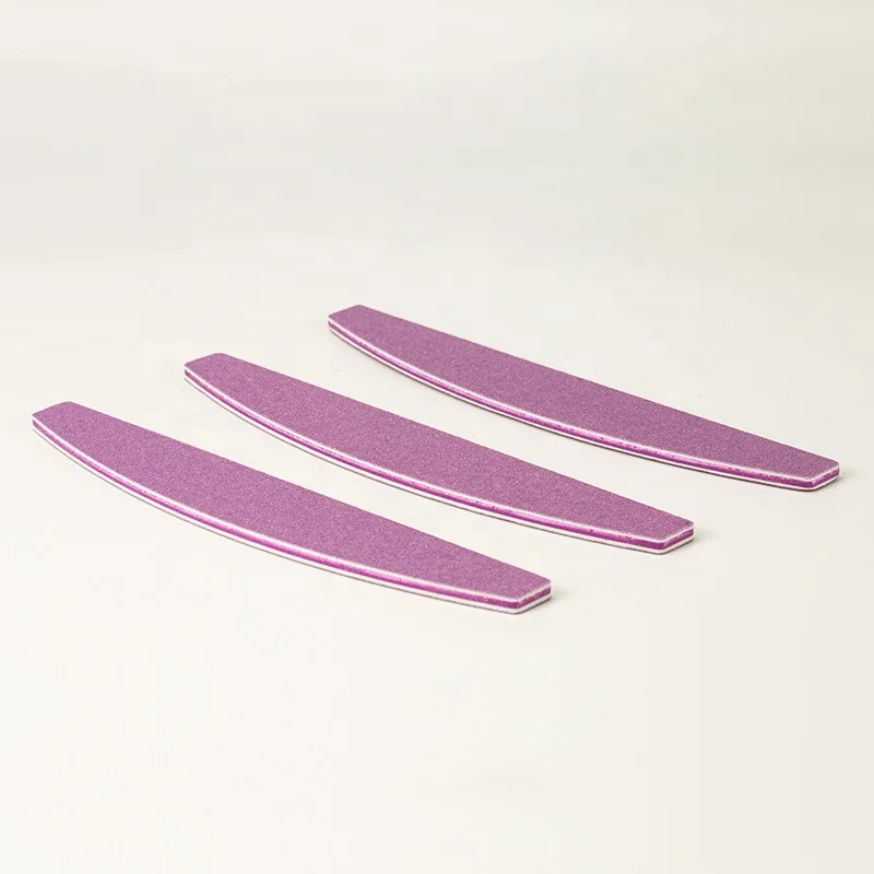 Wholesale Half Moon 180/240# 100/100 Grit Private Label Printed Green Purple Zebra Professional Custom Nail File 100/180 80/80