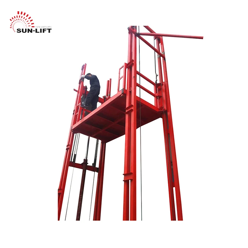 Wall Mounted Warehouse Cargo Chain Elevator Lift Platform Hydraulic Industrial Goods Lift With CE