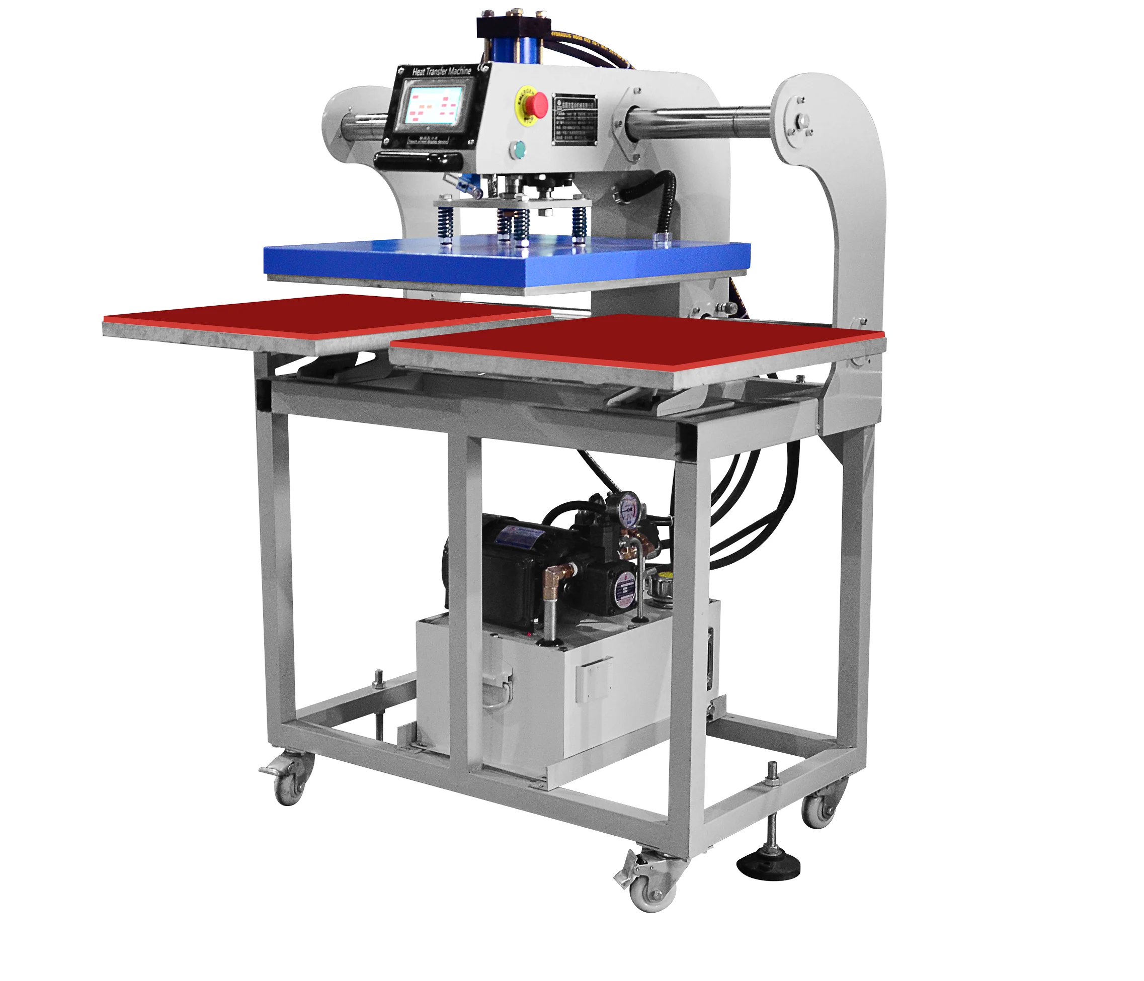 Fully Automatic Up-Sliding Hydraulic Dual Plate Heat Press Machine for Clothing labels custom sublimation machine for printing