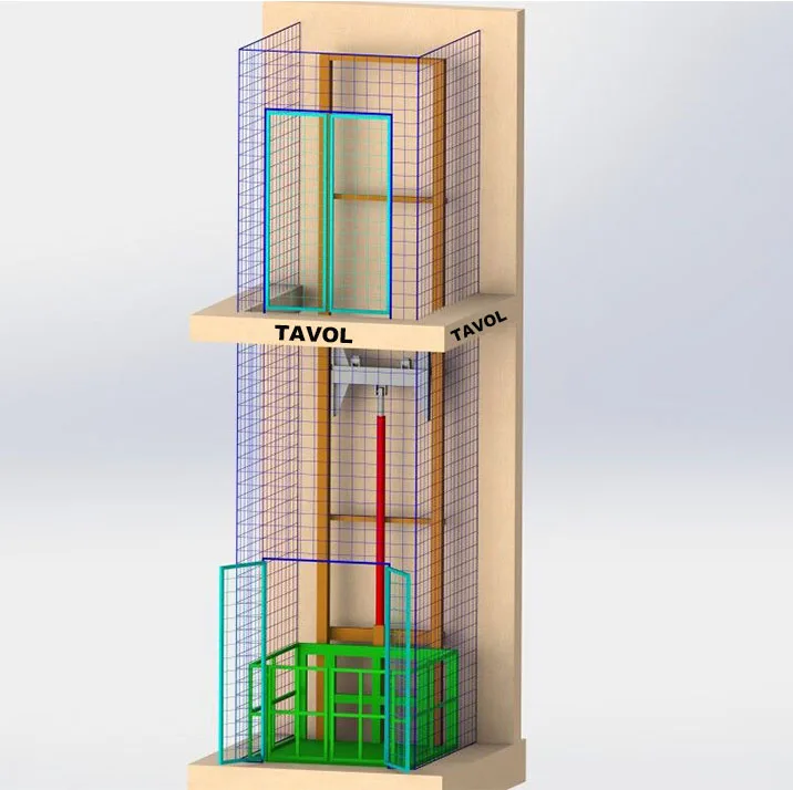 500kg 800kg  Single Rail Hydraulic goods Lift Tavol  Small Vertical Warehouse Freight Elevator Lift