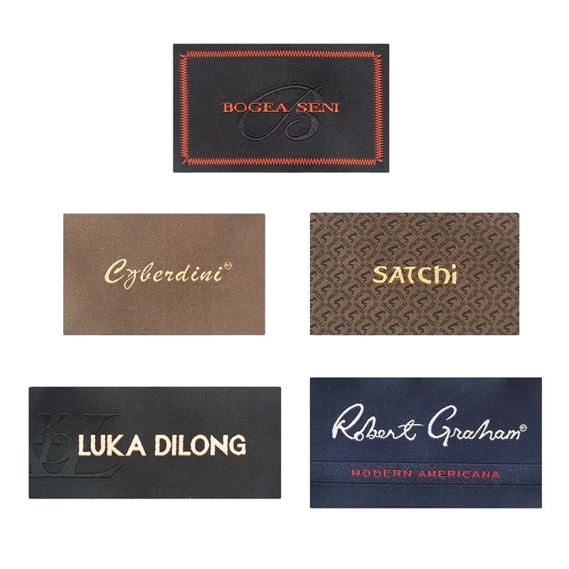 Custom Brand Clothing Label Manufacturer Woven Label with Centre folded