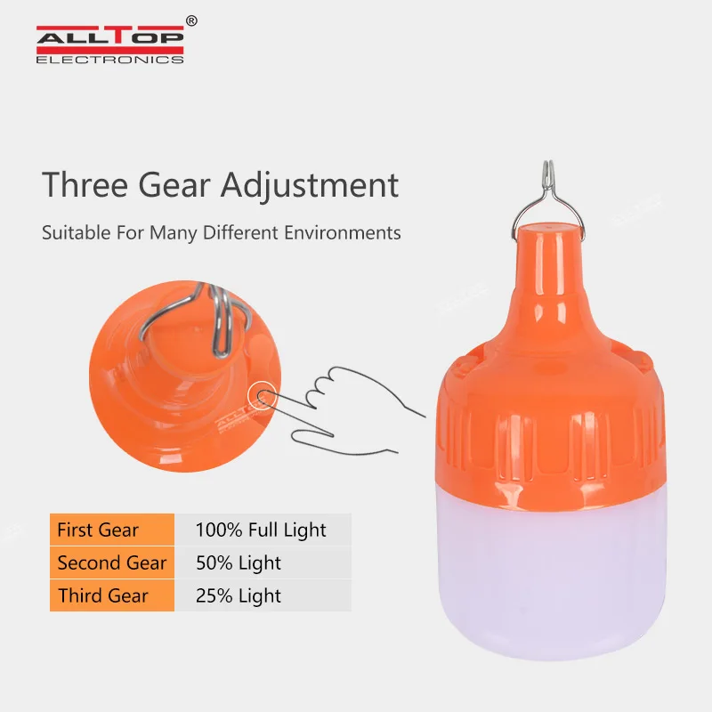 ALLTOP Manufacturers Direct Long Lighting Led Rechargeable Bulbs Camping Solar Emergency Light