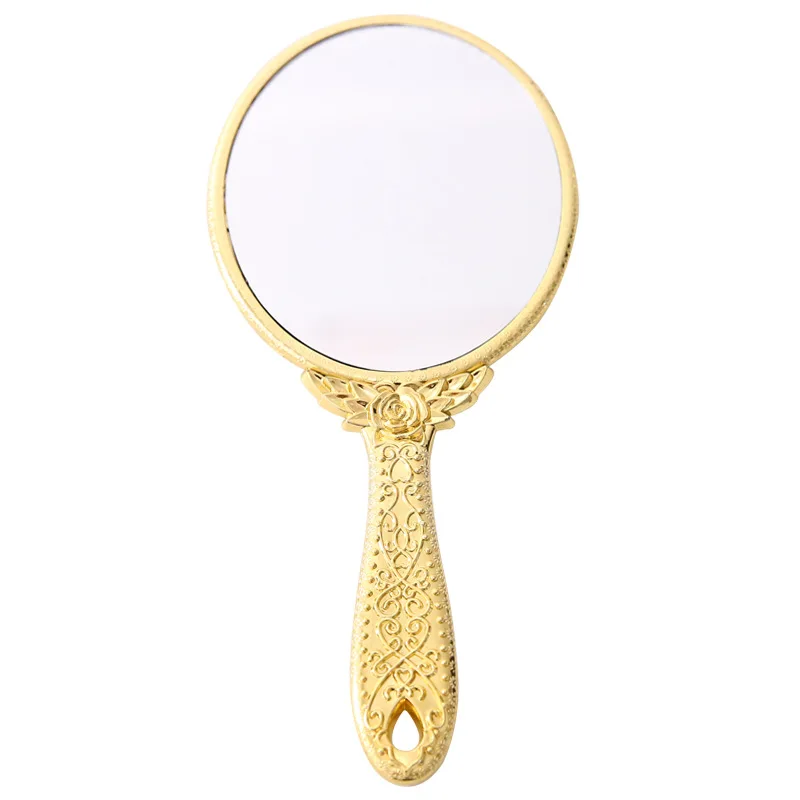 Custom Logo Promotional Business Gift Portable Handle Mirror Pocket Metal Makeup Mirror