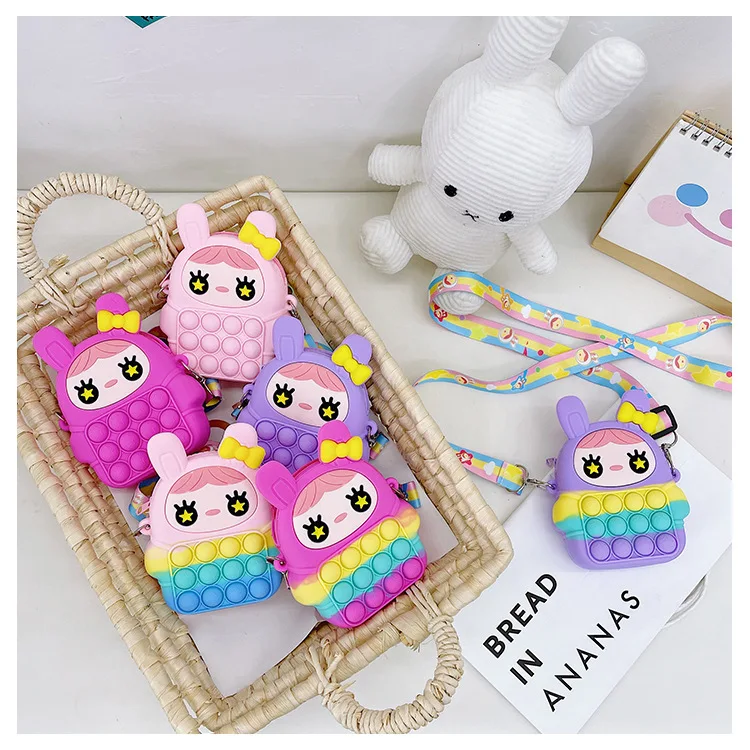 Pop fidget itting toys heart keychain poppet key ring popper pop figet toy key chain purse bag papit  bubble valentine  bracelet