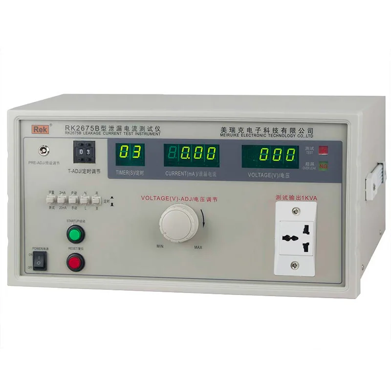REK Desktop ac Leakage current tester meter RK2675B with LED Digital display 1000VA leakage detection equipment