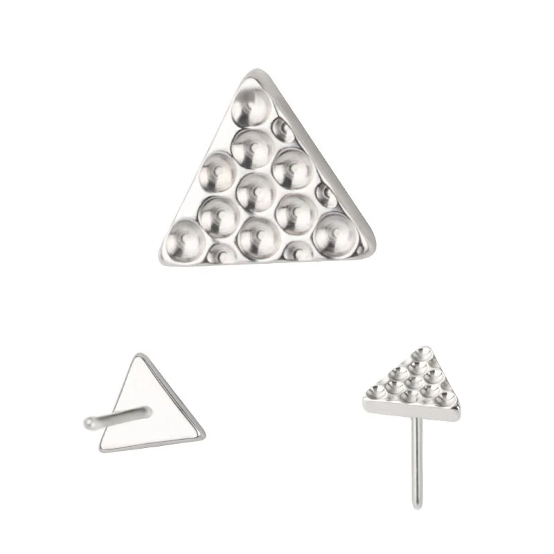 Fashion ASTM F136 Titanium Threadless Push Pin Earring Implant Grade Labret Top Nose Rings Piercing Jewelry Wholesale
