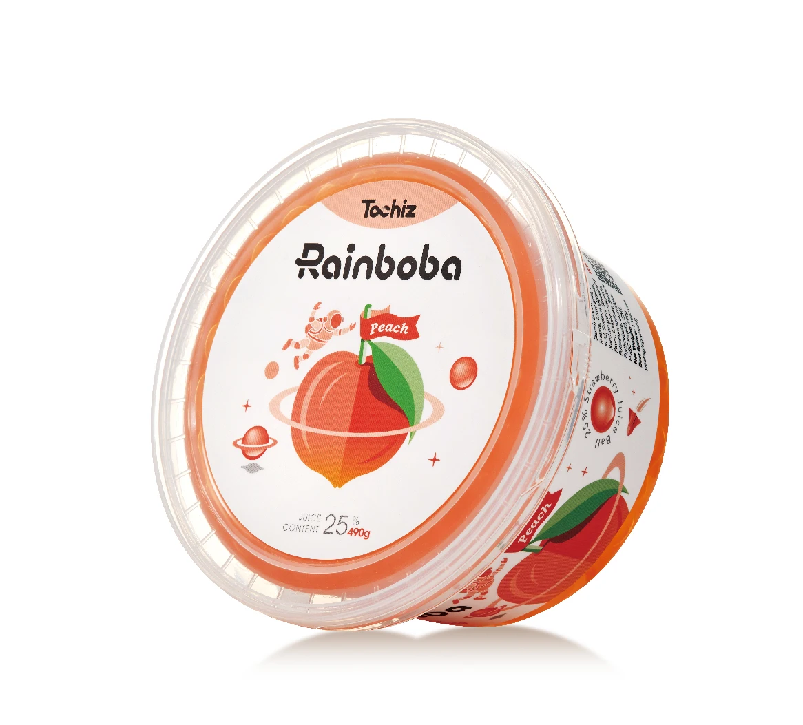 Taiwan Brand Best Quality Good Taste Konjac 490G Juice Balls Peach Flavor Pearl Boba Ready To Eat