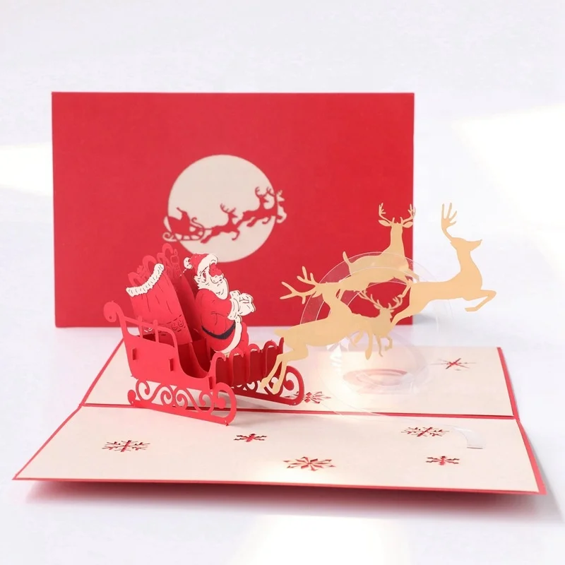 Refinement originality pop up  christmas thank you cards gift 3d greeting card