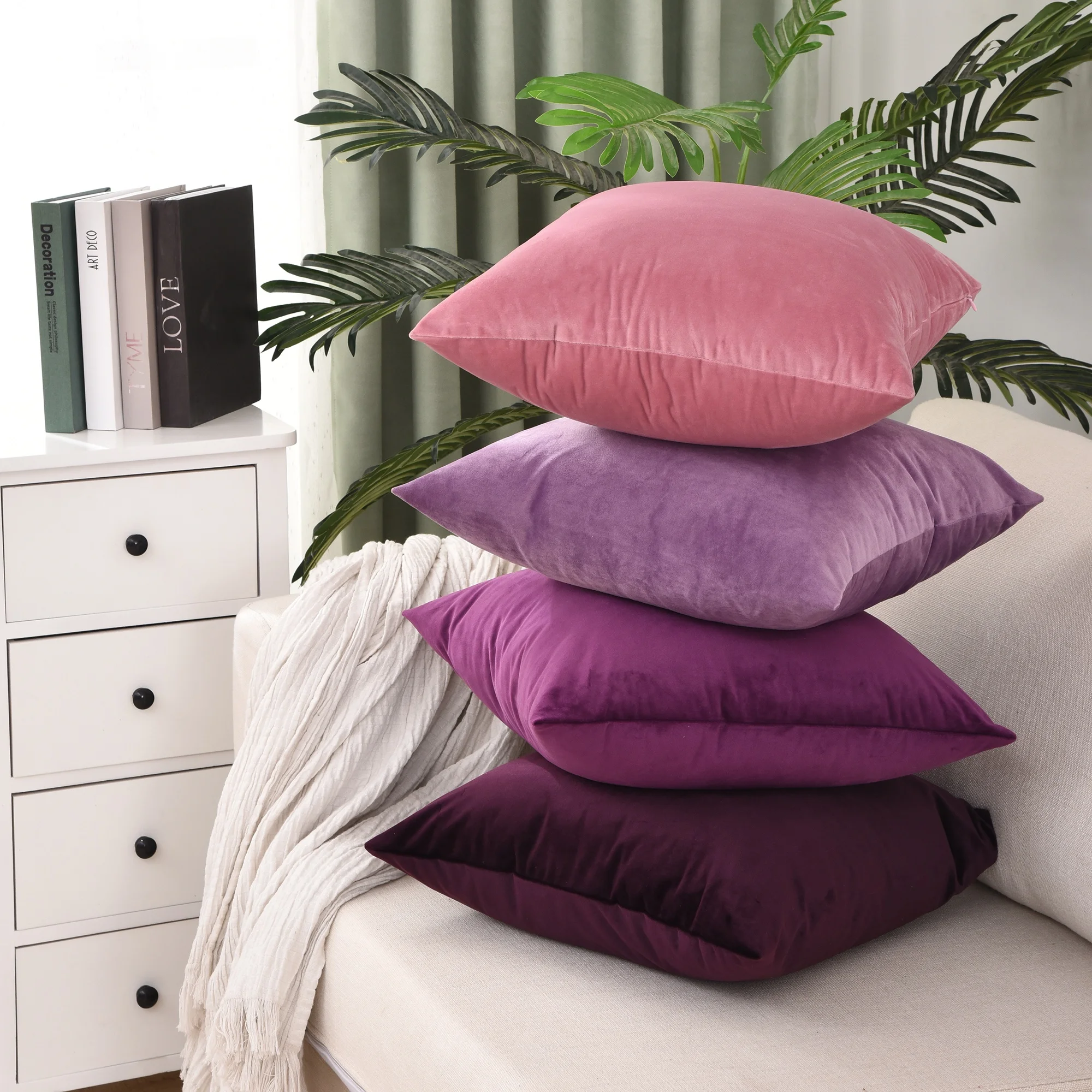 Квадратная Удобная бархатная разноцветная подушка 40 см в скандинавском стиле под заказ, диванная подушка для украшения дома