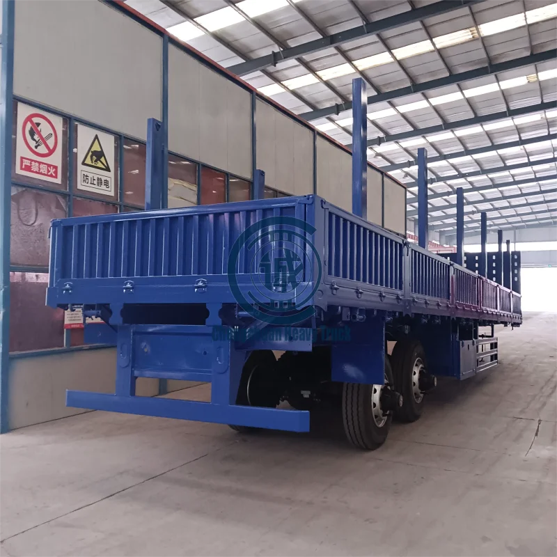Factory Direct Sale OEM 2 Axles 50 Tonnes Loading Capacity Single Point Suspension Side Wall Semi-trailer