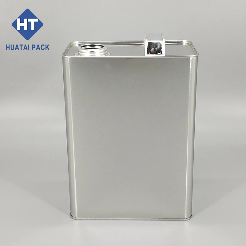 4L metal Silver square tin can 4 liter tinplate for oil storage