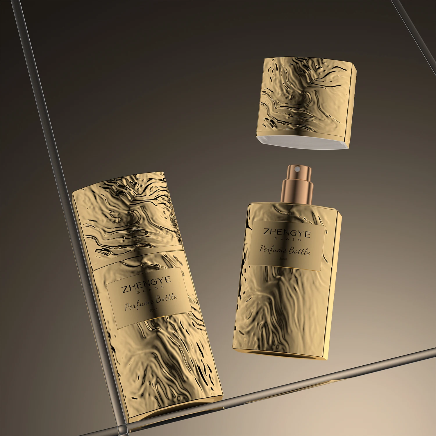 Custom Colored Unique New Design Luxury 50ml Mist Spray Glass Perfume Bottle For Women Man