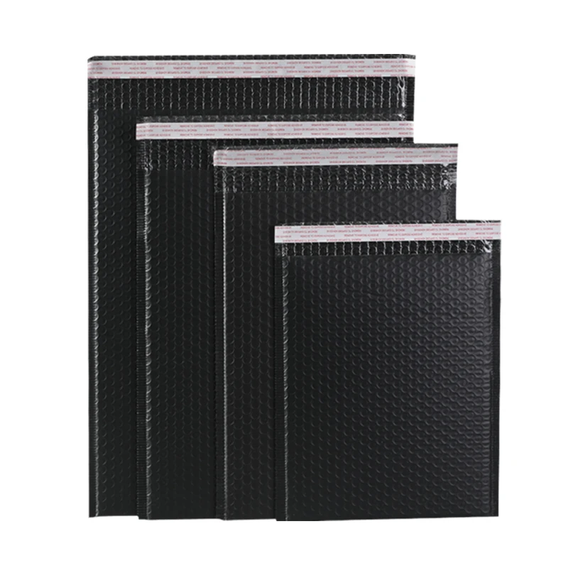 Factory supply sell by cartons premium Co-extruded matte black poly bubble mailers with adhesive strips