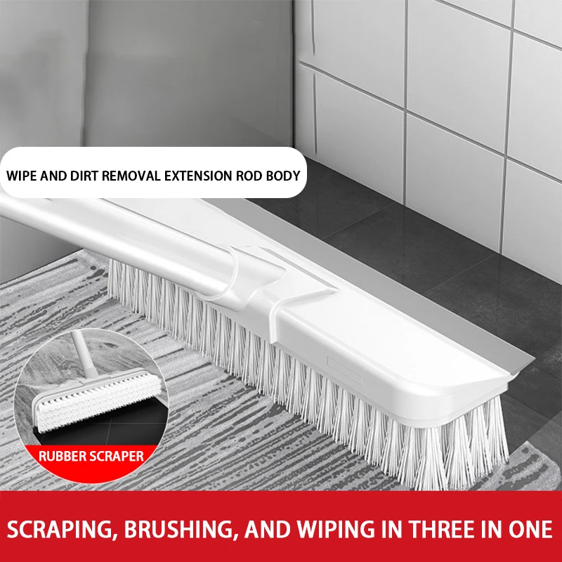 Dual-purpose Household Cleaning Brush & Floor Wiper Detachable Long Handle Floor Scraper Brush Toilet Bathroom Cleaning Brush