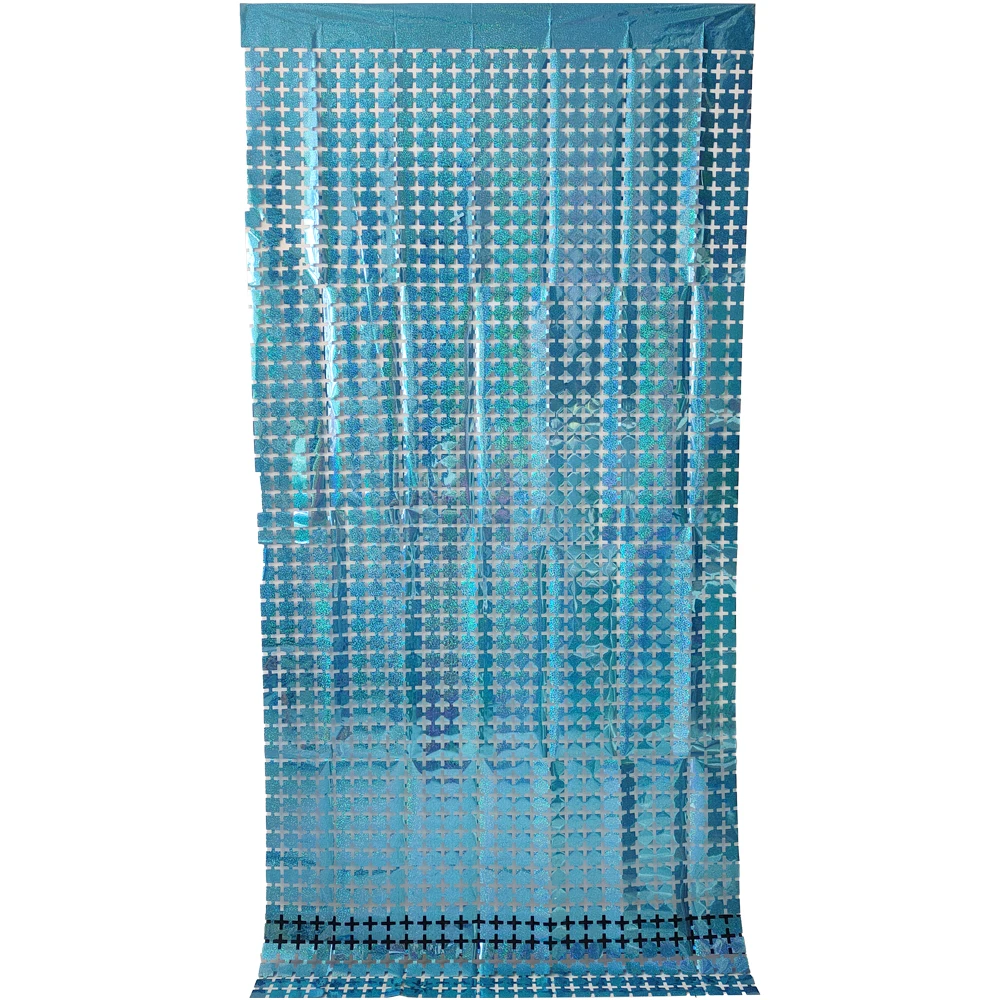 Metal laser small square curtains for photo background wall decoration at carnival bachelor party provided by China factory