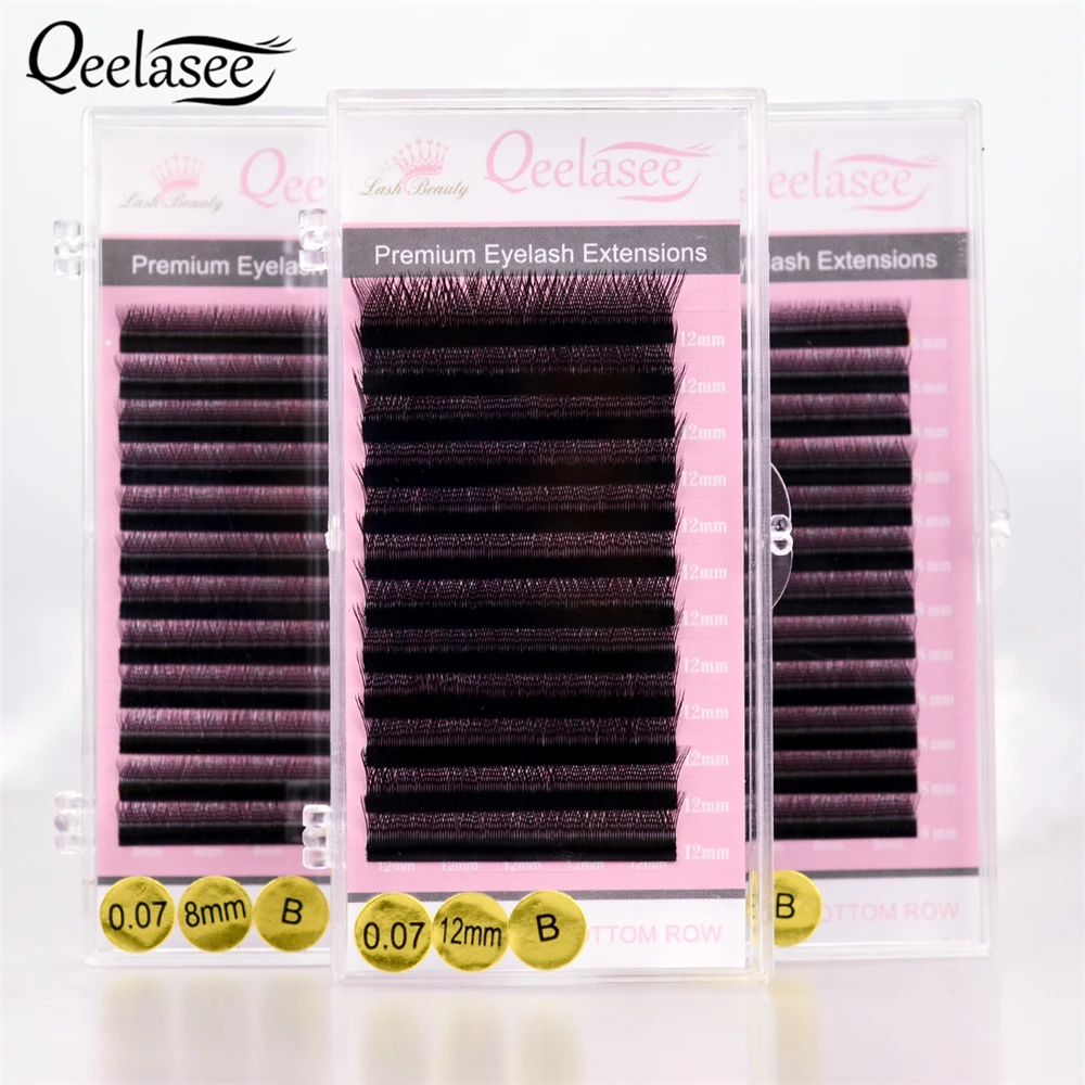 Qeelasee new high quality faux mink individual korean yy eyelash extensions y lash