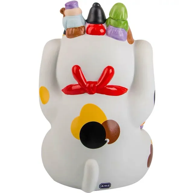 Japanese traditional Lucky Cat decoration Fukusuke ornaments