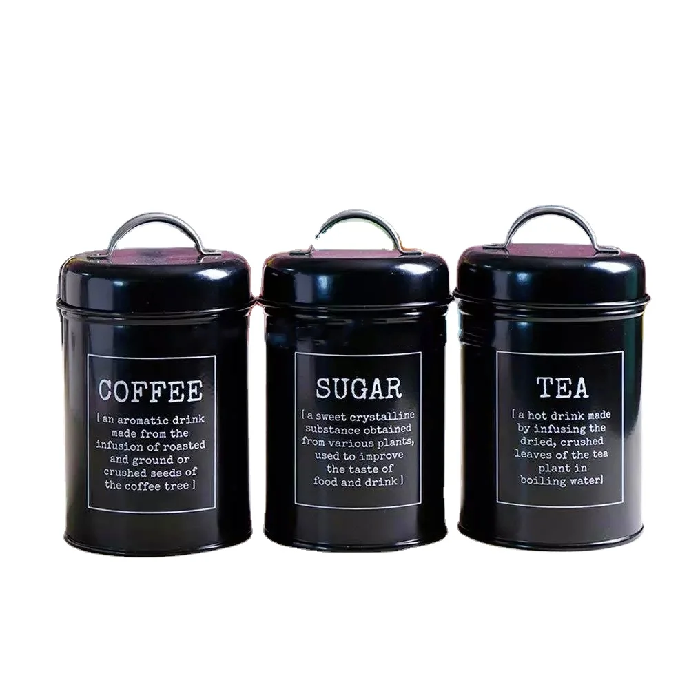 Hot sale metal kitchen item tea storage tins canisters food sugar spice coffee tin box