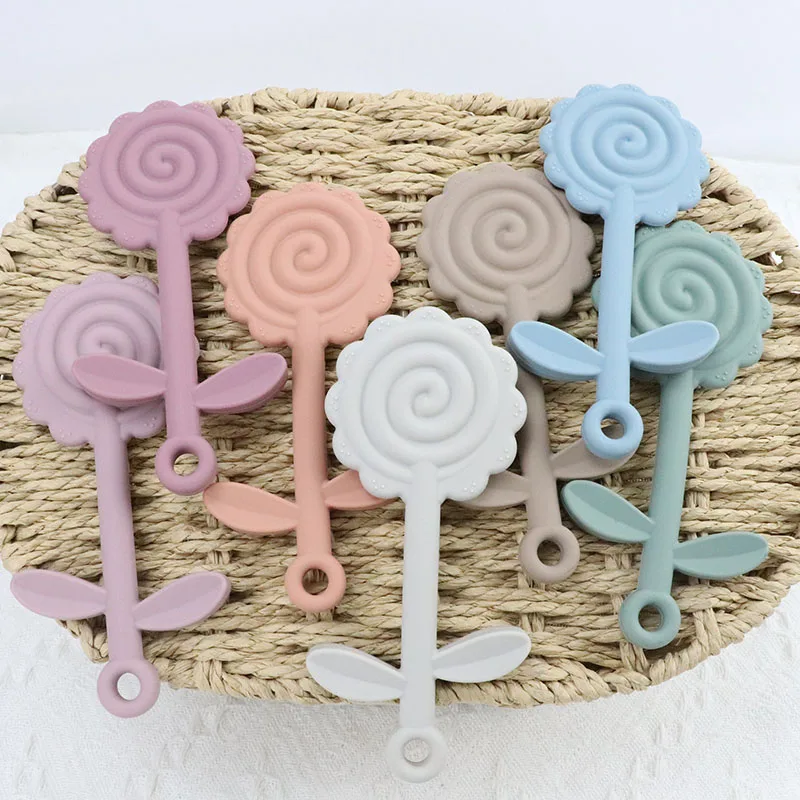 2024 Newest Baby Chew Toys For Babies 3 Months Teether Silicone Teething Sunflower Baby Teething Toys