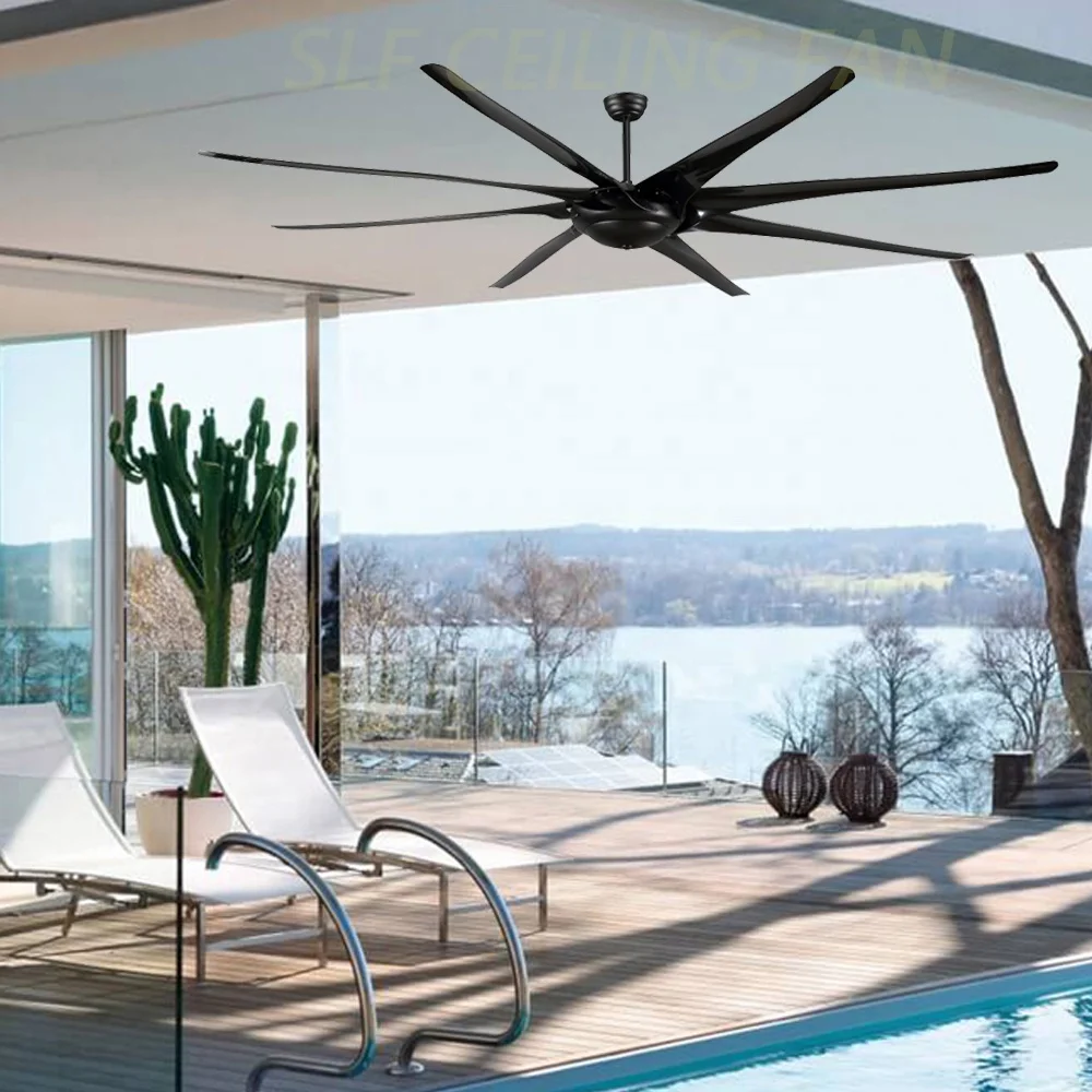 100 Inch 8 Feet Plastic Blades Home and Industrial Ceiling Exhaust Remote Control Hvls Big Ceiling Fan