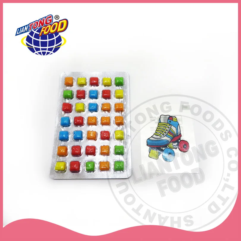 New product mixed fruit flavor mixed color mini bubble gum + Tattoo Sticker hot selling