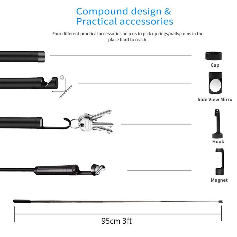 2021 Best Selling Wifi Endoscope Camera 1080P HD Semi-Rigid Snake Visual Camera  handheld industrial borescope for iPhone