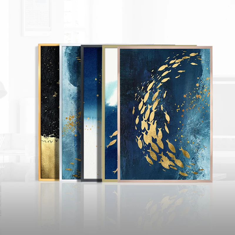 5 Colors Matte Black Gold Silver Picture Photo Frame Bar Custom Size Metal Frame Strips Aluminum Frame Profile Moulding