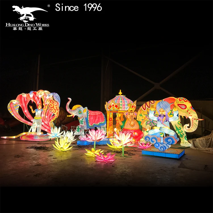 Traditional chinese festival celebration new year silk animal festival lantern