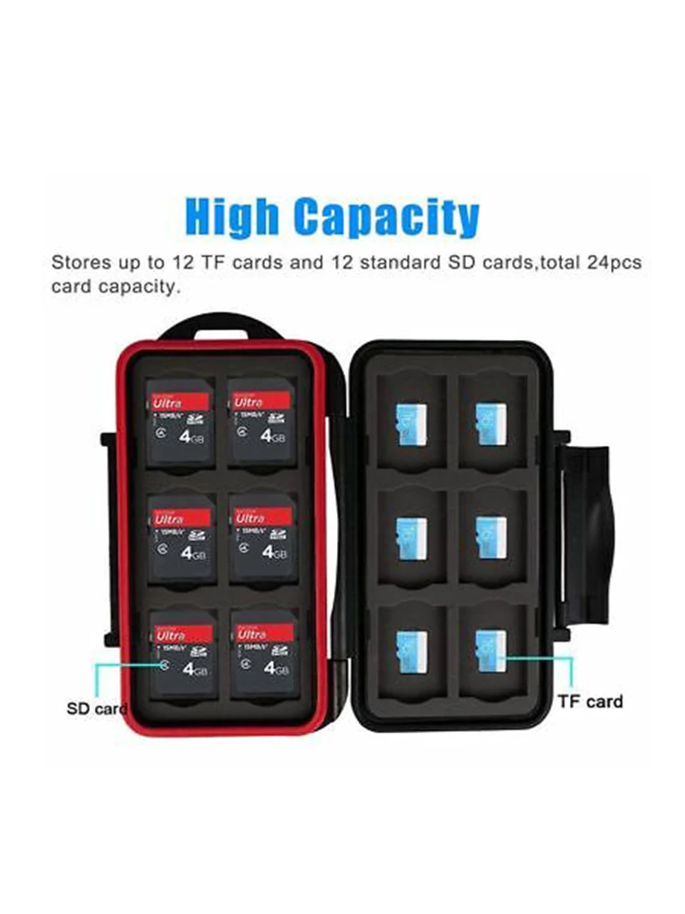 12 Slot SD Card Holder Waterproof Shockproof Memory SD Card Portable Storage Box