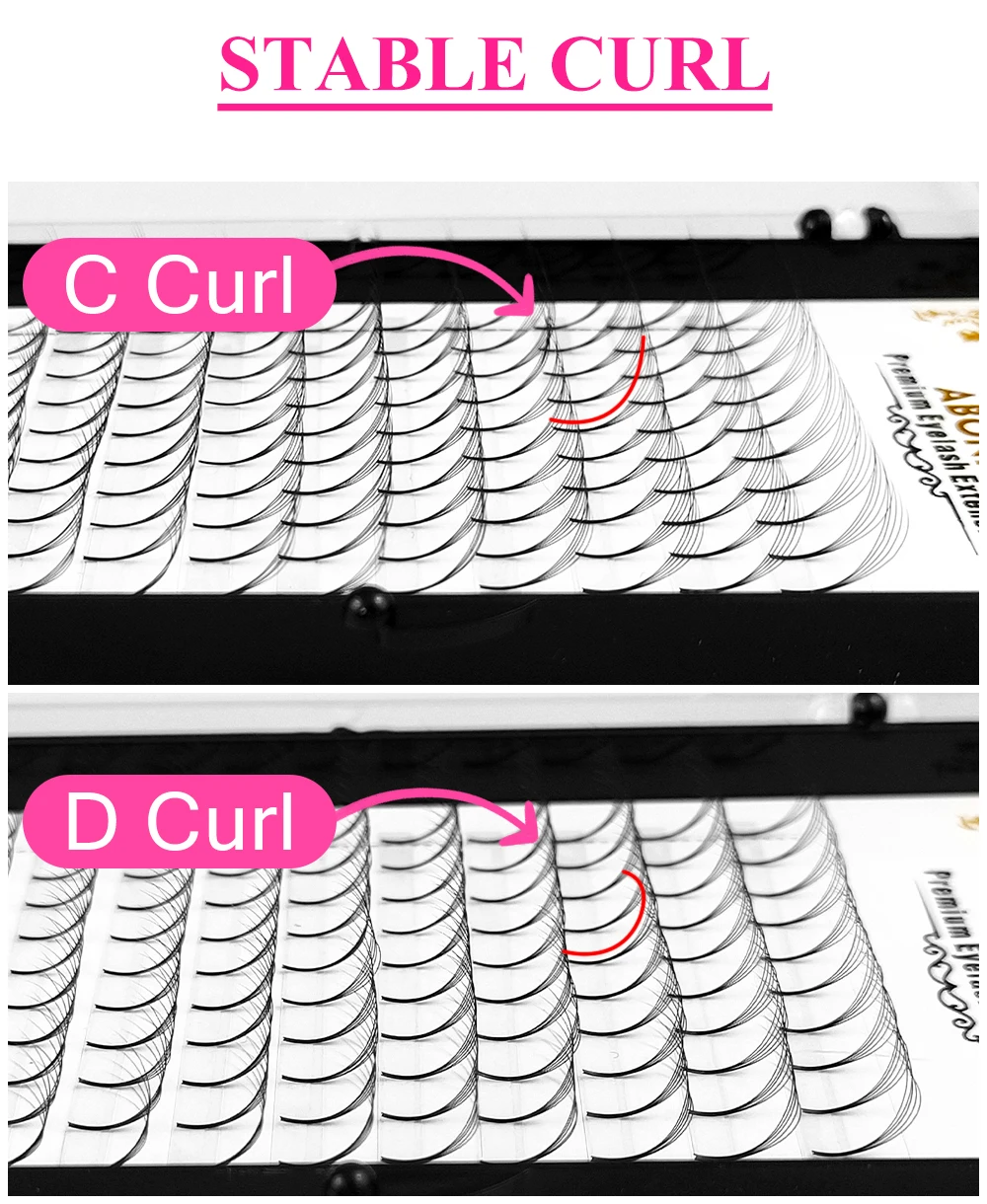 Abonnie Wholesale Custom Packaging Premade Volume Lashes Extensions 2D-10D J B C D Curl Premade Eyelashes